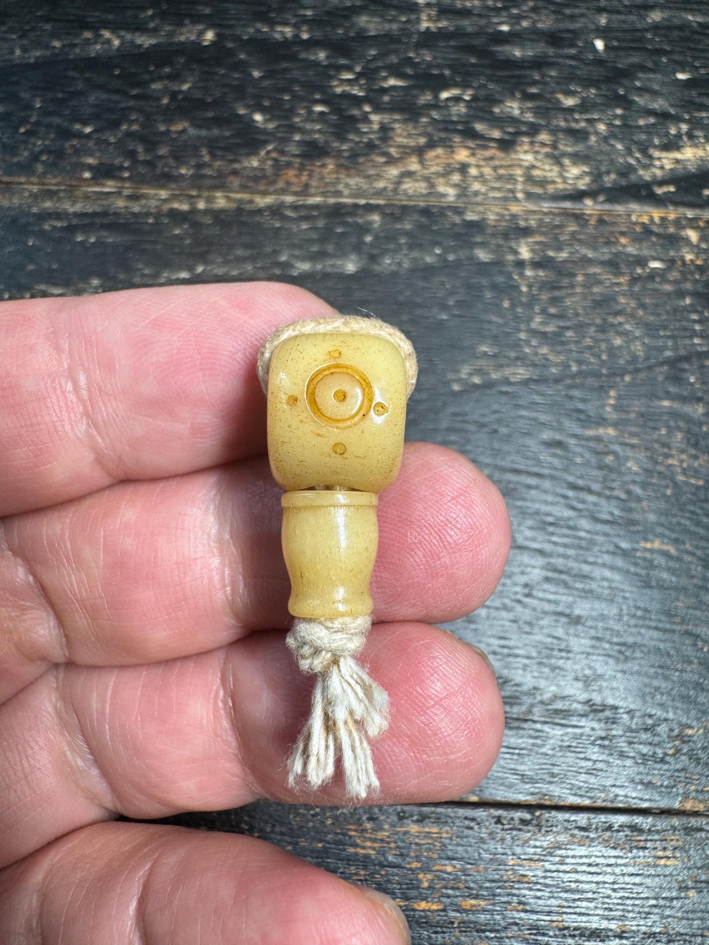 Tibetan Yak Bone Guru Bead with Mantra Dot Carving • Handmade 3-Hole Mala Connector Bead • Traditional Prayer Bead Guru Bead • Mala Making S