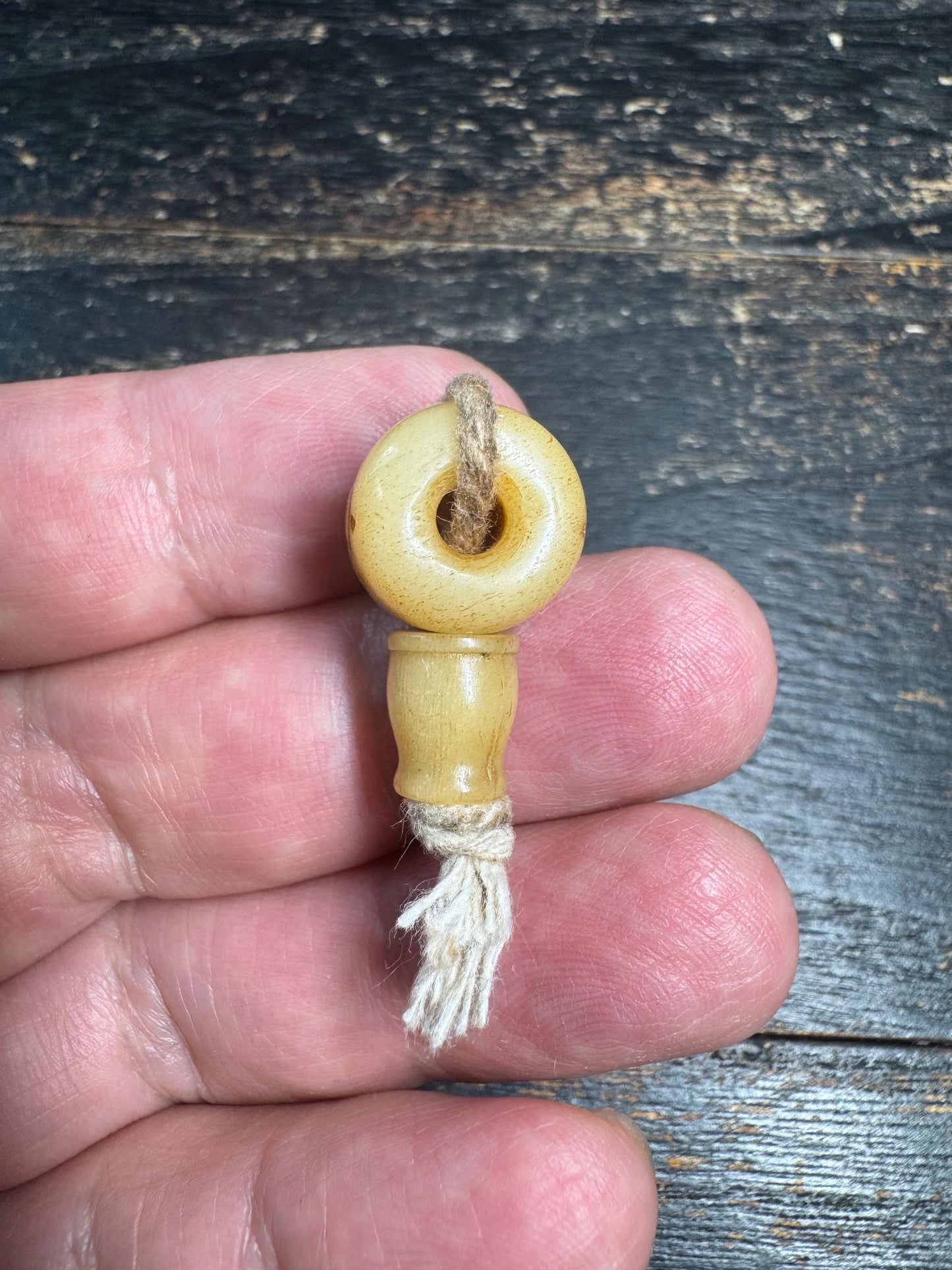 Tibetan Yak Bone Guru Bead with Mantra Dot Carving • Handmade 3-Hole Mala Connector Bead • Traditional Prayer Bead Guru Bead • Mala Making S