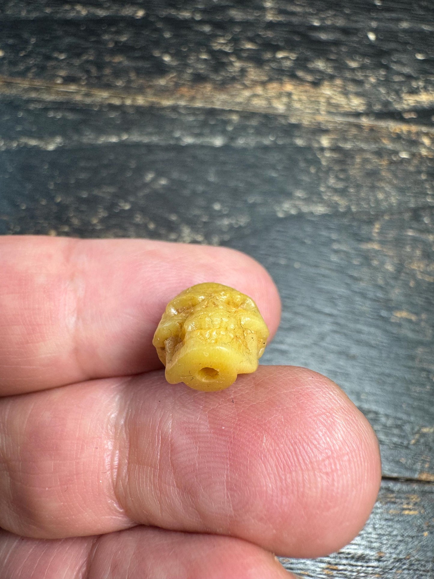 Hand-Carved Yak Bone Citipati Skull Bead • Tibetan Charnel Ground Skull Bead • Mala Spacer Bead • Buddhist Meditation Jewelry Supply
