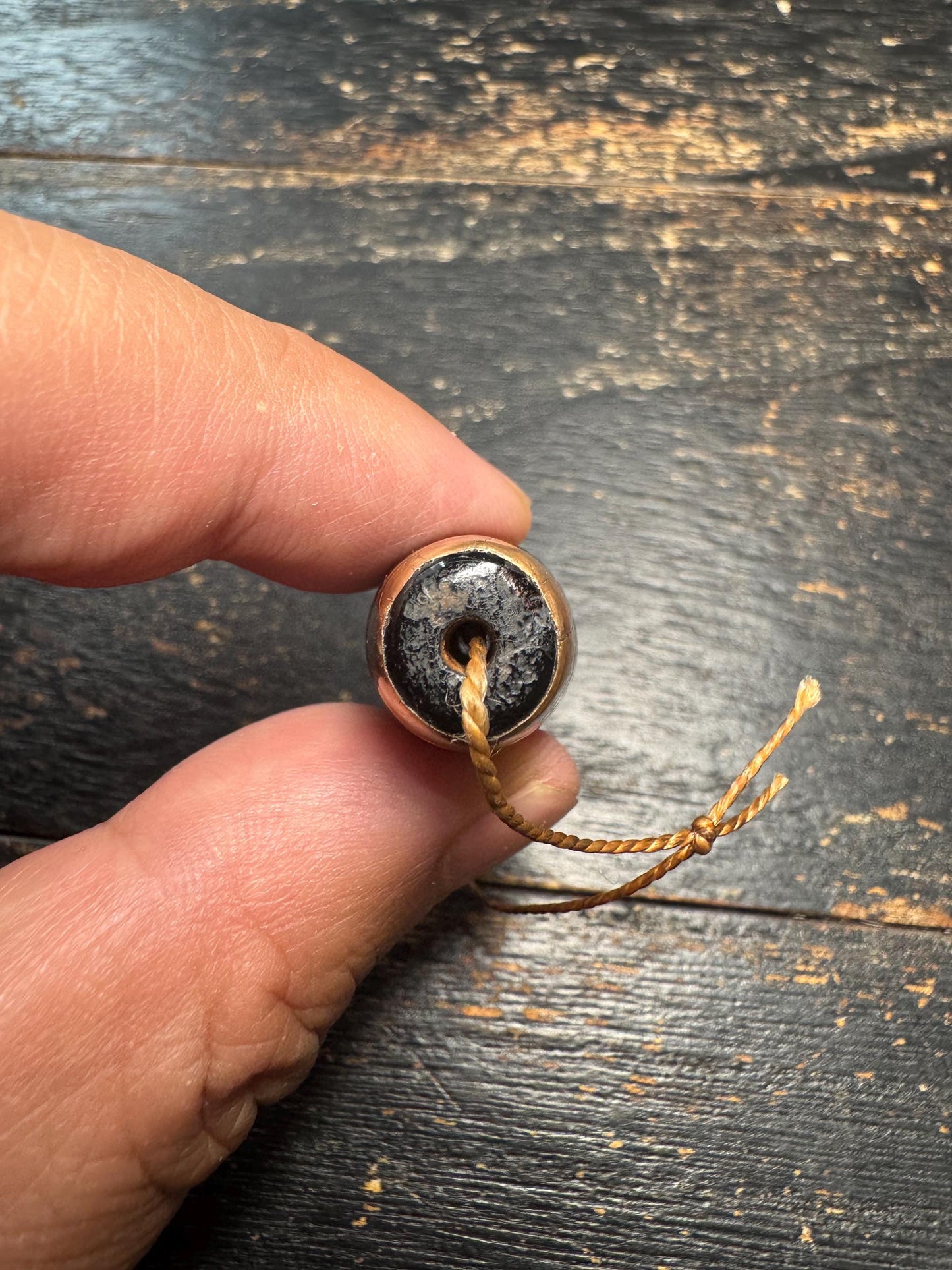Black Eye Agate Dzi Style Bead Pendant • Vintage Banded Agate with Brass Caps • Tibetan Amulet • Himalayan Barrel Bead