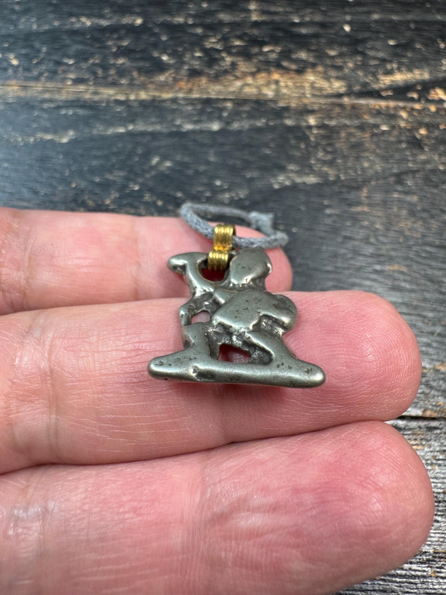 Vintage Brass Yellow Jambhala Pendant • Tibetan Buddhist Wealth Deity Amulet • Himalayan Brass Talisman • Handmade Nepalese Protection Charm