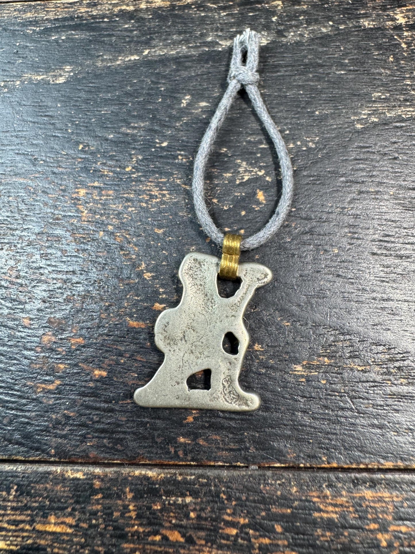 Vintage Brass Yellow Jambhala Pendant • Tibetan Buddhist Wealth Deity Amulet • Himalayan Brass Talisman • Handmade Nepalese Protection Charm