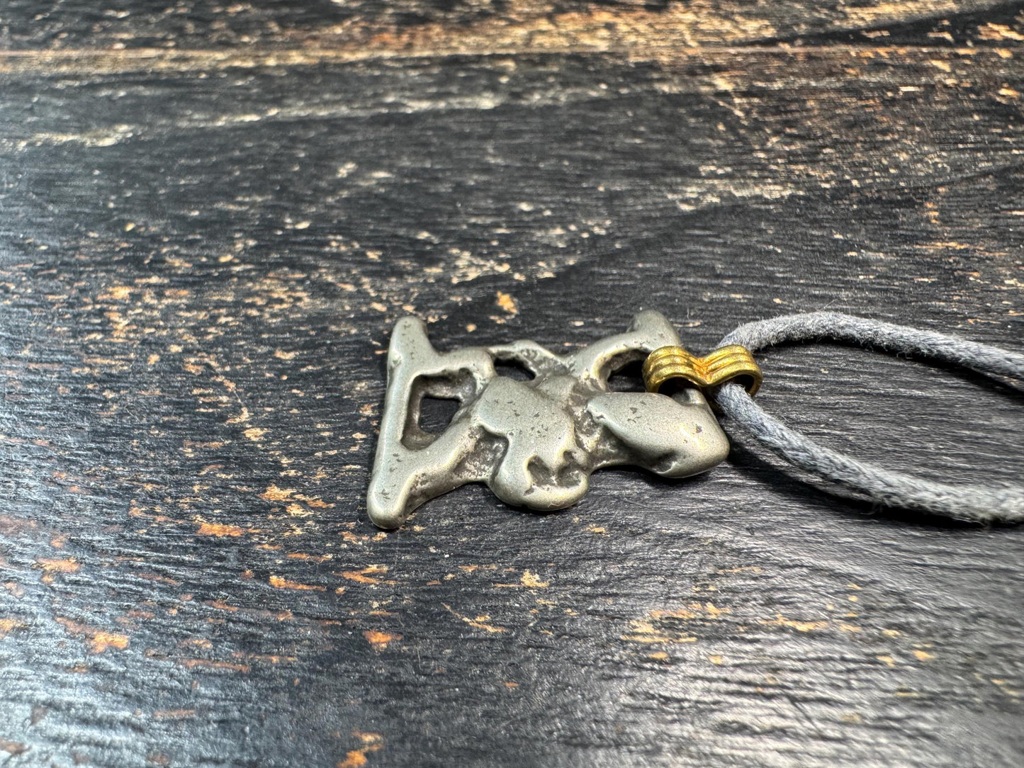 Vintage Brass Yellow Jambhala Pendant • Tibetan Buddhist Wealth Deity Amulet • Himalayan Brass Talisman • Handmade Nepalese Protection Charm
