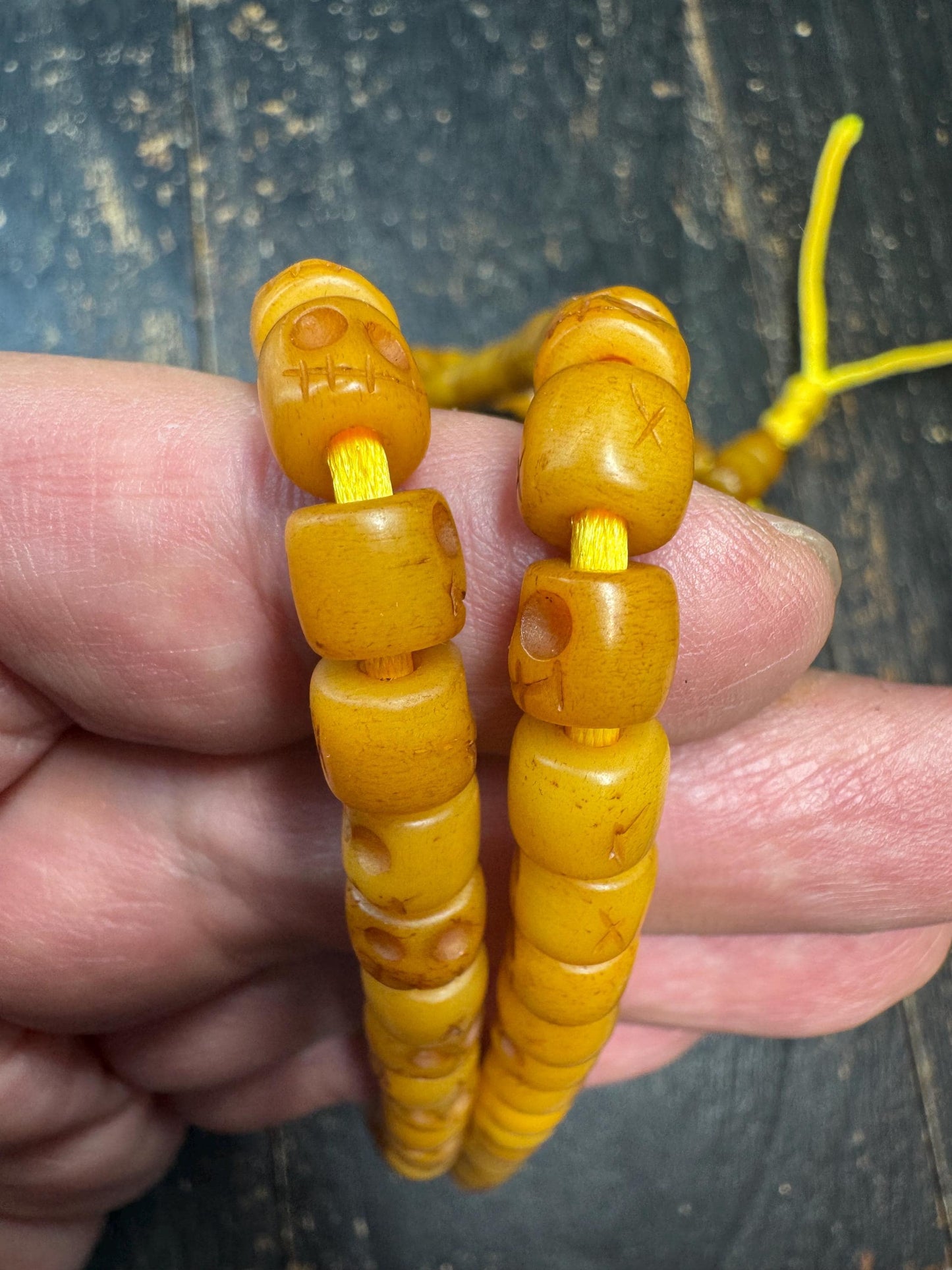 108 Yak Bone Citipati Mala Necklace • Tibetan Skull Prayer Beads • Hand Carved Charnel Ground Beads • Buddhist Meditation Mala • Himalayan R