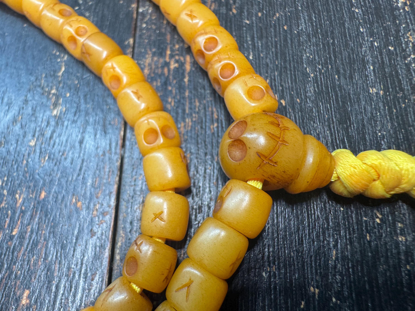 108 Yak Bone Citipati Mala Necklace • Tibetan Skull Prayer Beads • Hand Carved Charnel Ground Beads • Buddhist Meditation Mala • Himalayan R