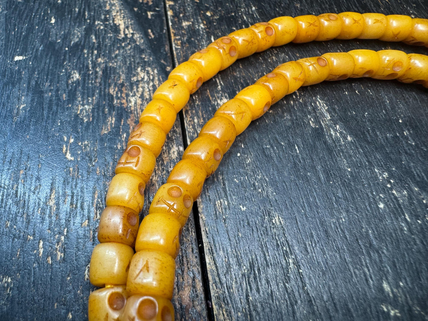 108 Yak Bone Citipati Mala Necklace • Tibetan Skull Prayer Beads • Hand Carved Charnel Ground Beads • Buddhist Meditation Mala • Himalayan R