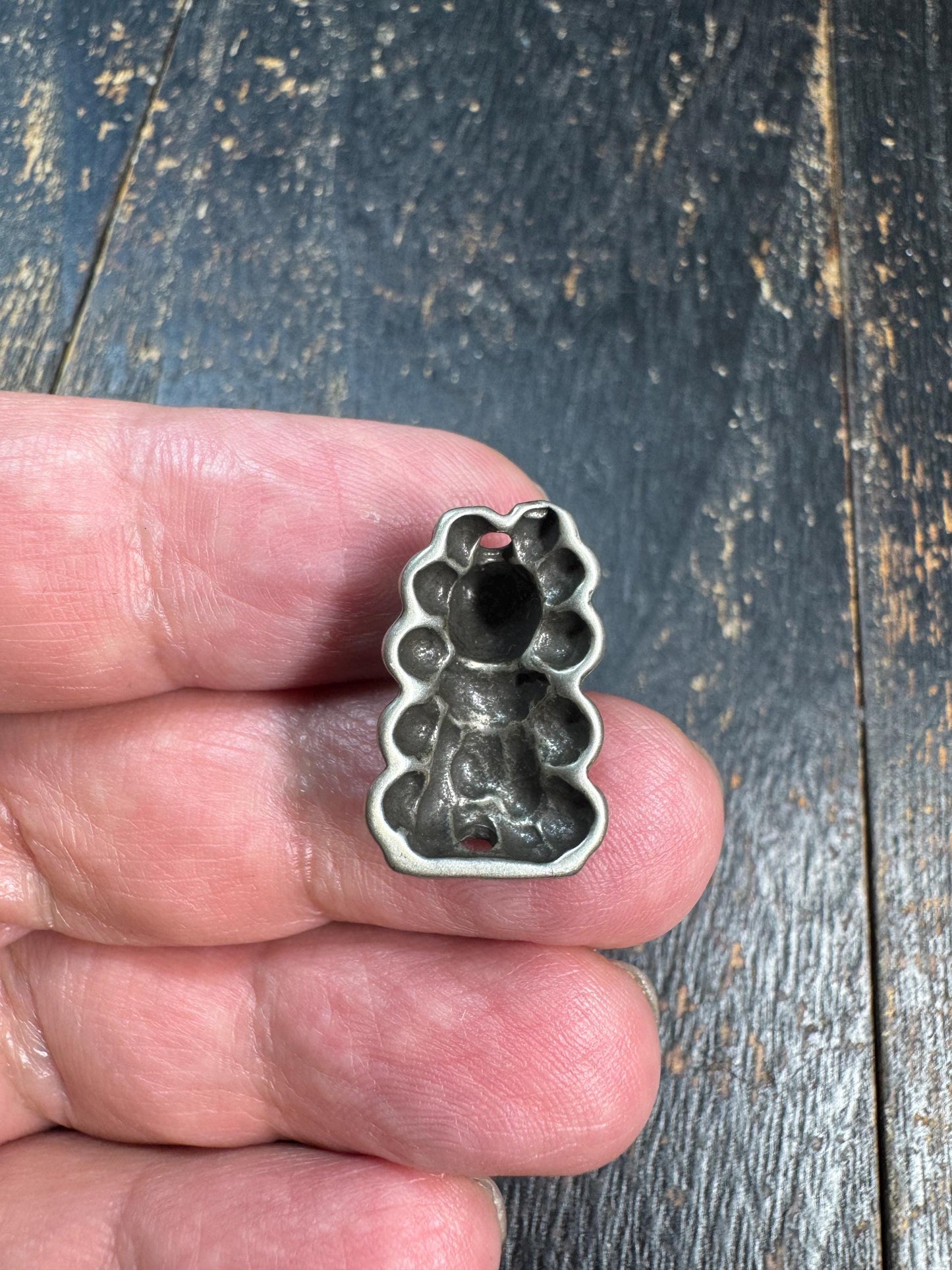 Vintage Brass Snow Lion Bead • Tibetan Snow Lion Guru Bead • Himalayan Guardian Lion Spacer • Brass Mala Bead • Buddhist Prayer Bead Supply