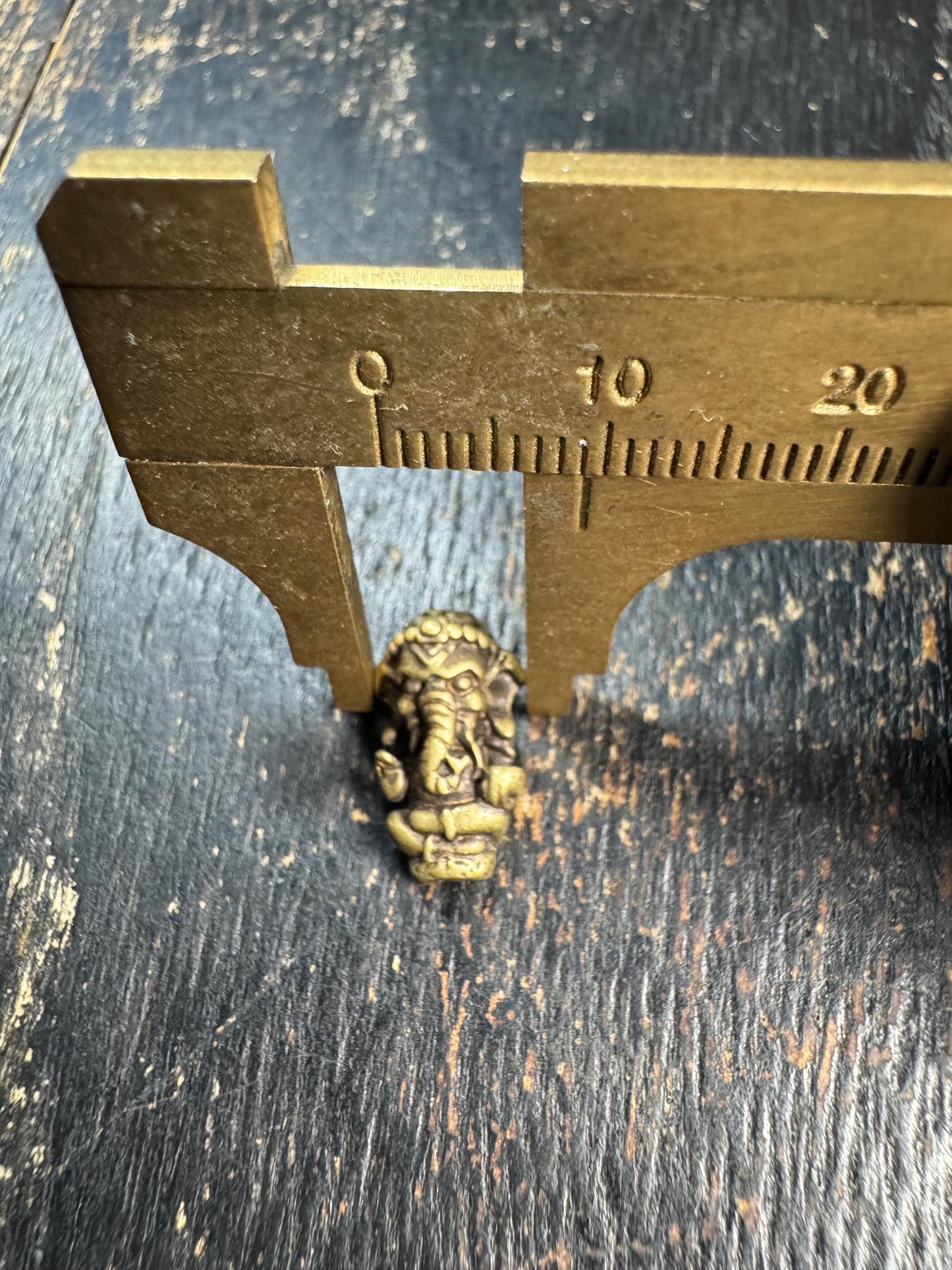 Vintage Brass Ganesha Guru Bead • Tibetan Mala Center Bead • Ganesh Brass Spacer Bead • Three Dimensional Elephant God Bead • Prayer Bead Su