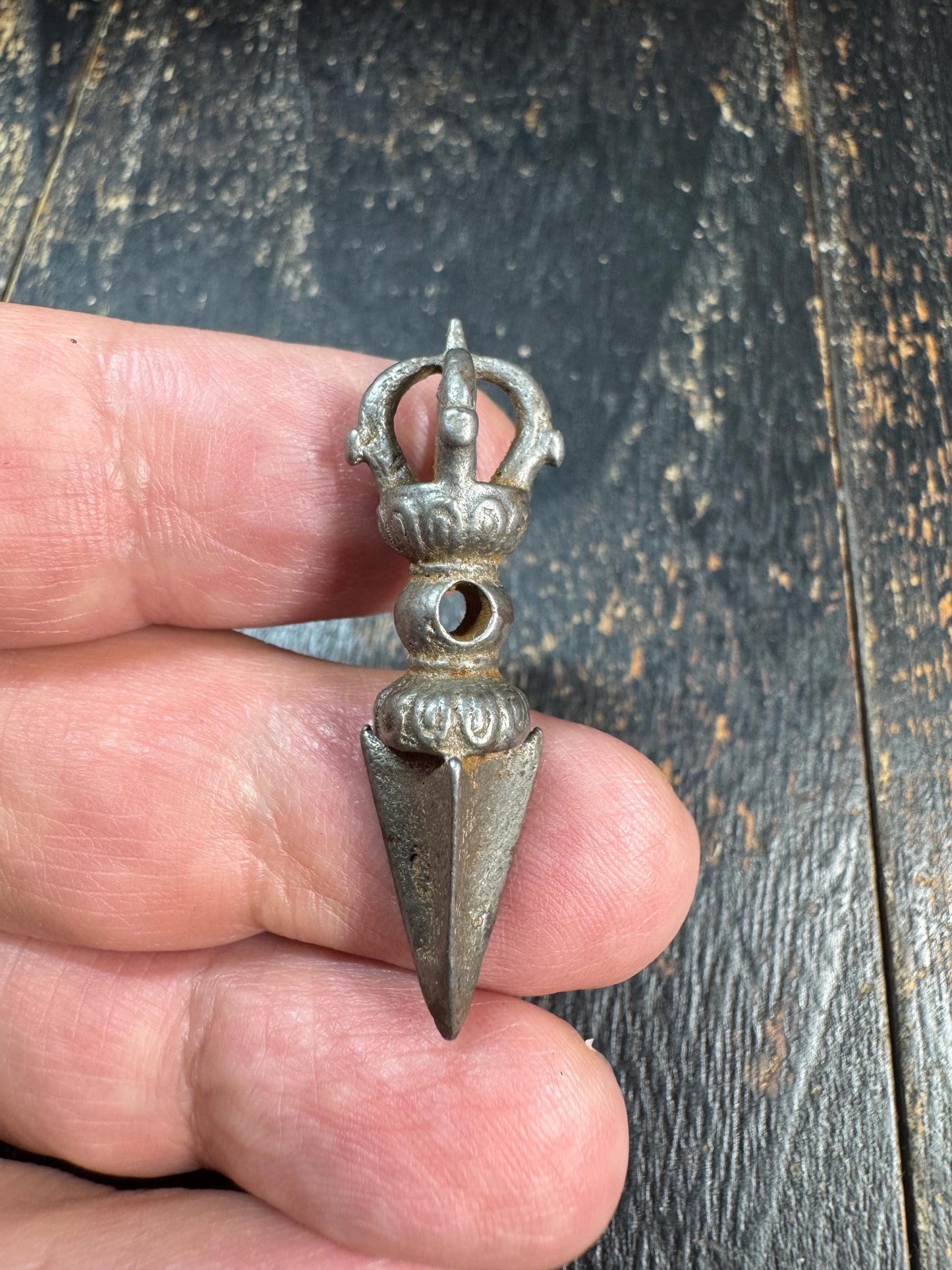 Vintage Tibetan Phurba Pendant • Vajra Kila Amulet • Iron Ritual Dagger Charm • Himalayan Thokcha Pendant • Mala Accessory(H707)