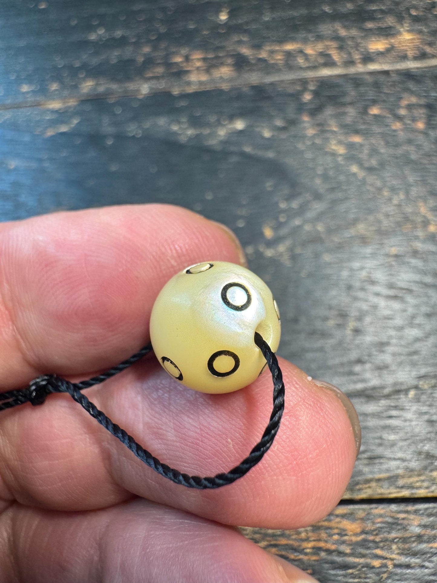 Hand Carved Shell Mantra Dot Bead • Tibetan Style Spacer Bead • Round Shell Mala Bead • Handmade Jewelry Supply • DIY Bracelet Necklace Comp