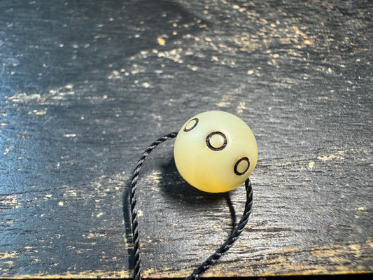 Hand Carved Shell Mantra Dot Bead • Tibetan Style Spacer Bead • Round Shell Mala Bead • Handmade Jewelry Supply • DIY Bracelet Necklace Comp