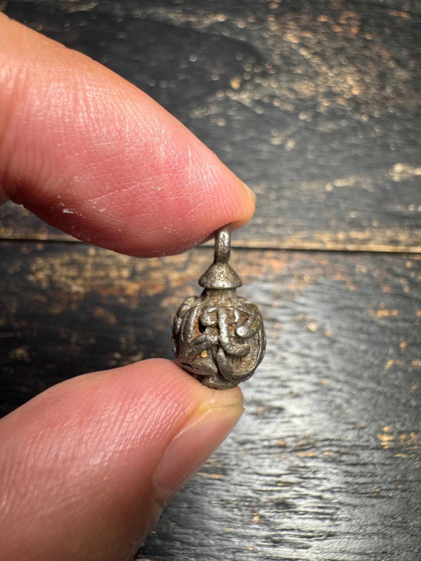 Vintage Tibetan Thokcha Iron Three Fish Amulet Pendant, Old Himalayan Protective Charm, Tribal Talisman, Mala Pendant(H708)