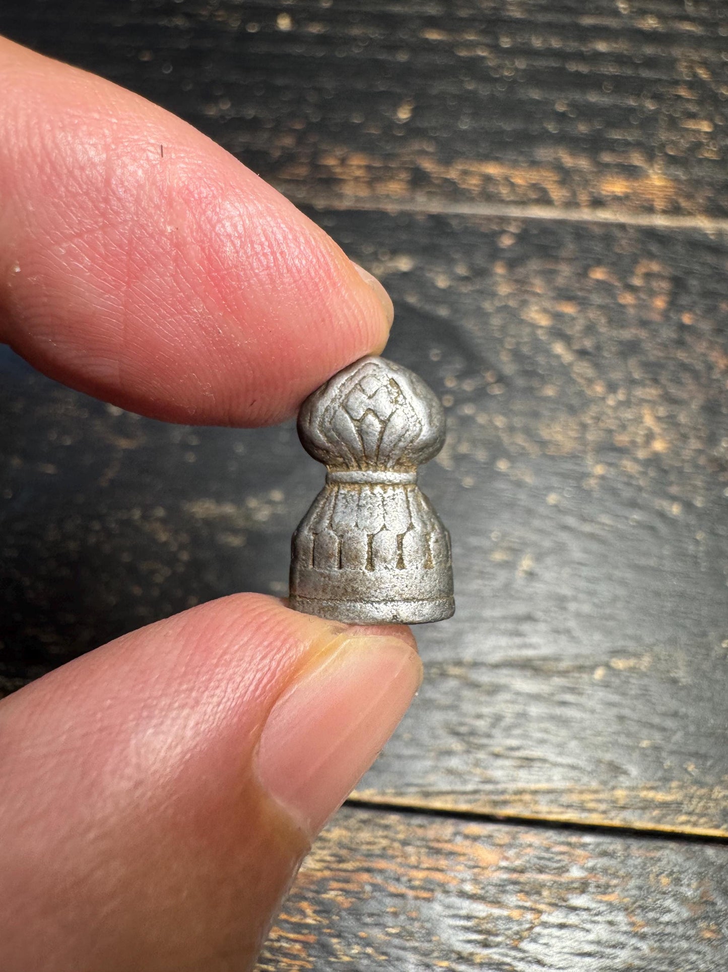 Nepalese Tibetan Handcrafted Iron Dorje Seal Amulet, Vintage Himalayan Thokcha Pendant, Mini Ritual Stamp Charm, Mala Accessory(H711)