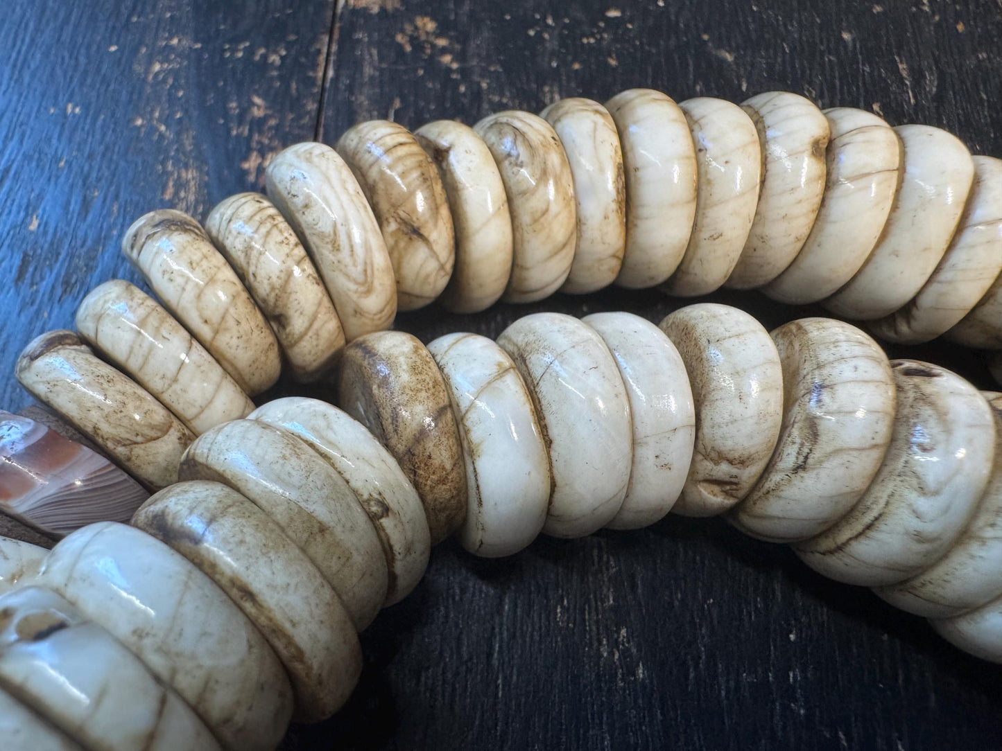 Vintage Tibetan Conch Shell Mala 108 Beads | Heavy Himalayan Prayer Beads Necklace | Carnelian Spacer Beads | Skull Finial | 560g(H715)