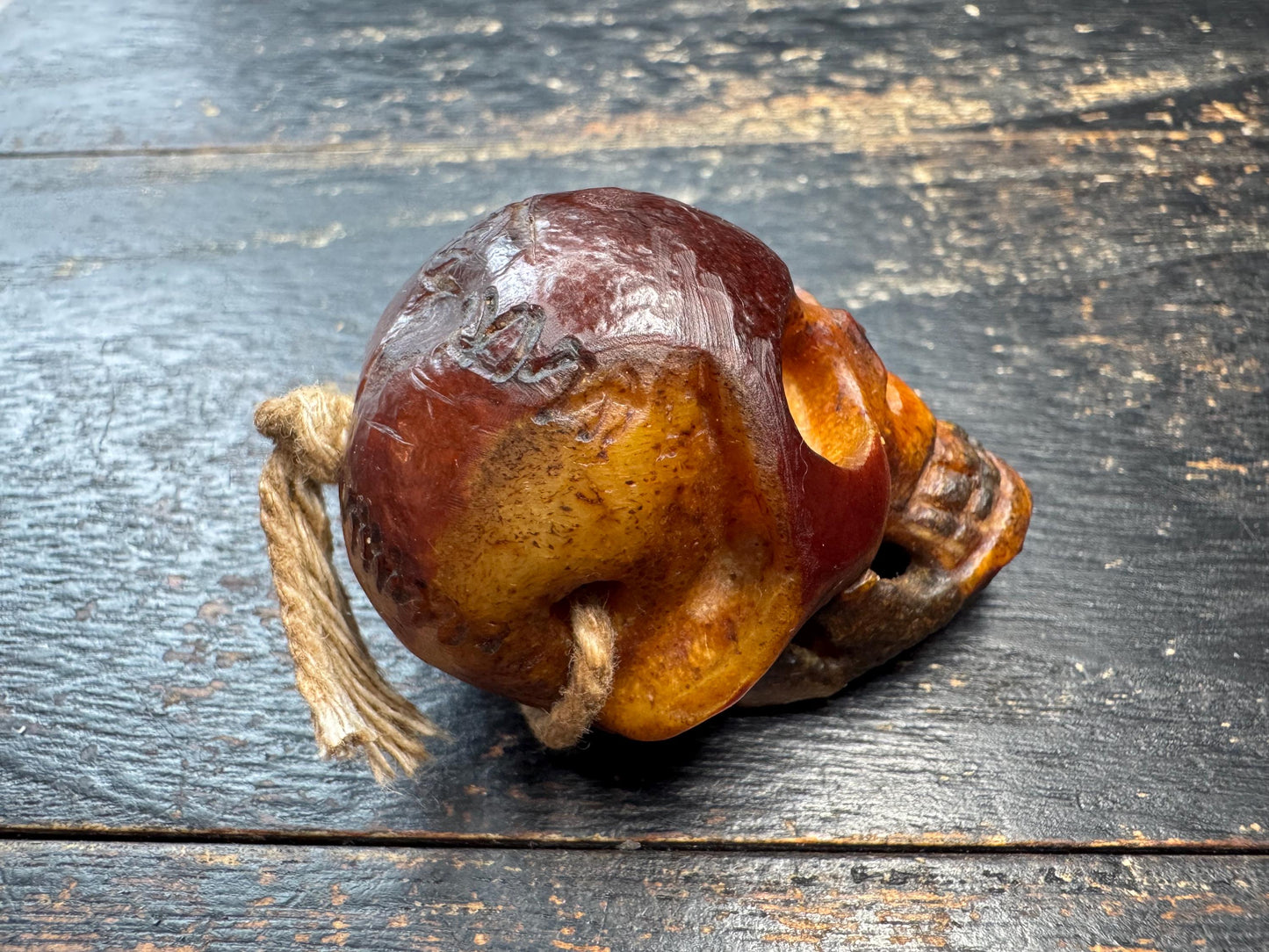 Tibetan Charnel Ground Skull Guru Bead, Hand Carved Yak Bone Focal Bead, Citipati Inspired Mala Guru Bead, Large Center Bead for Prayer Mala