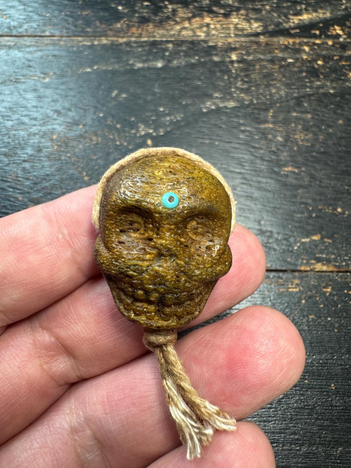 Citipati Yak Bone Guru Bead, Double-Sided Skull Guru Bead, Tibetan Mala Center Bead, Hand Carved Yak Bone Connector, Memento Mori Prayer Bea