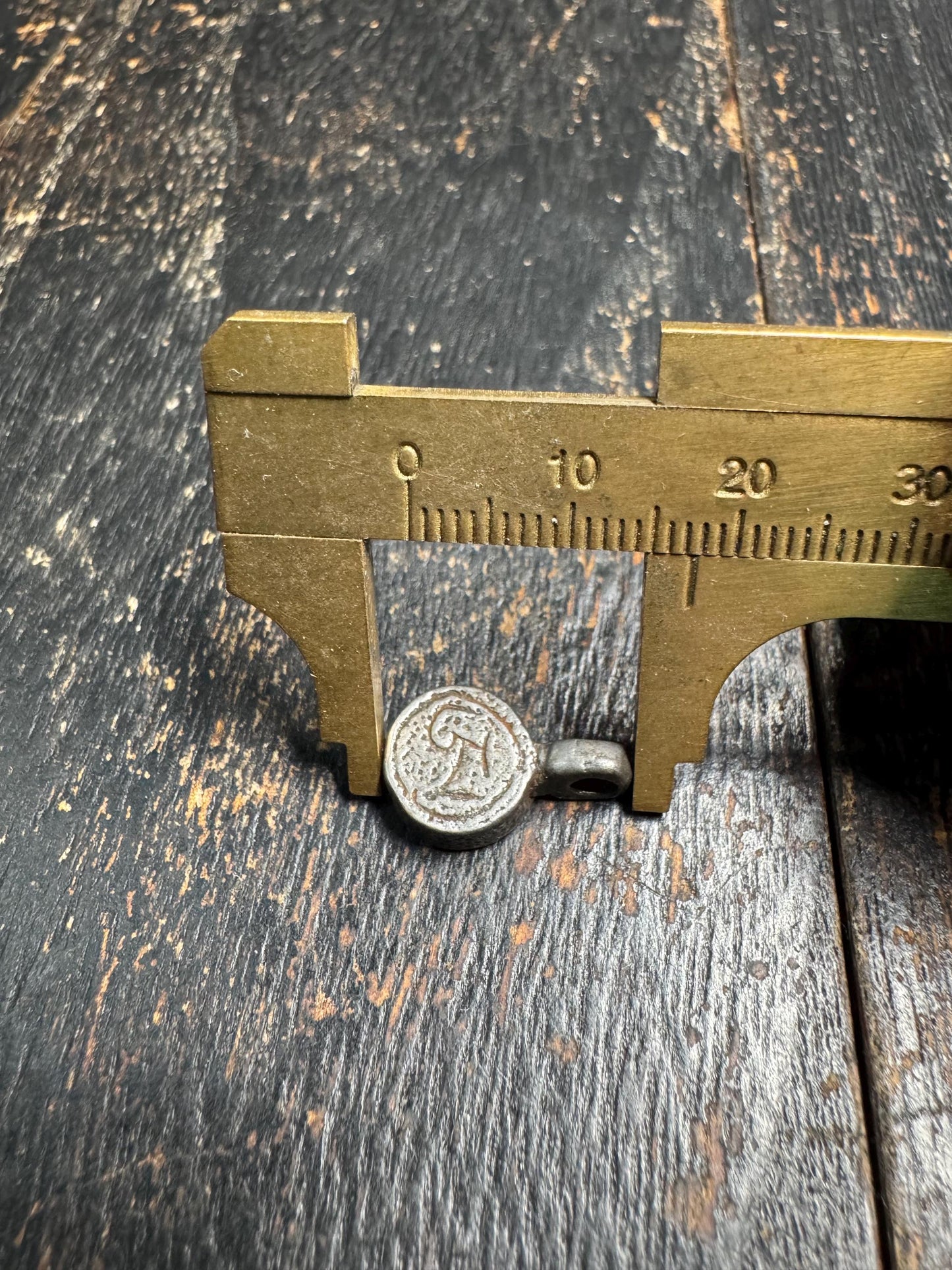 Vintage Tibetan Cold Iron OM Seal Amulet Pendant | Himalayan Buddhist Talisman | Ritual Charm(H714)