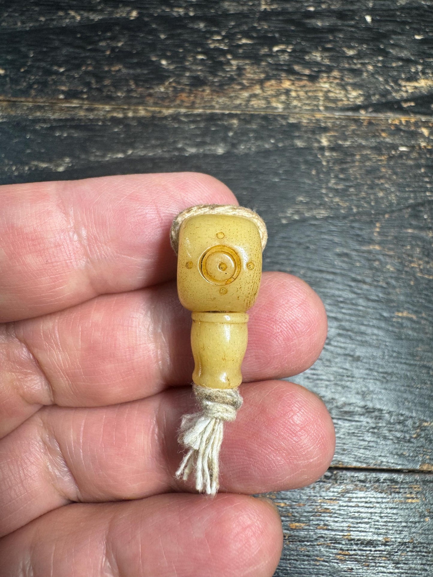 Tibetan Yak Bone Guru Bead with Mantra Dot Carving • Handmade 3-Hole Mala Connector Bead • Traditional Prayer Bead Guru Bead • Mala Making S