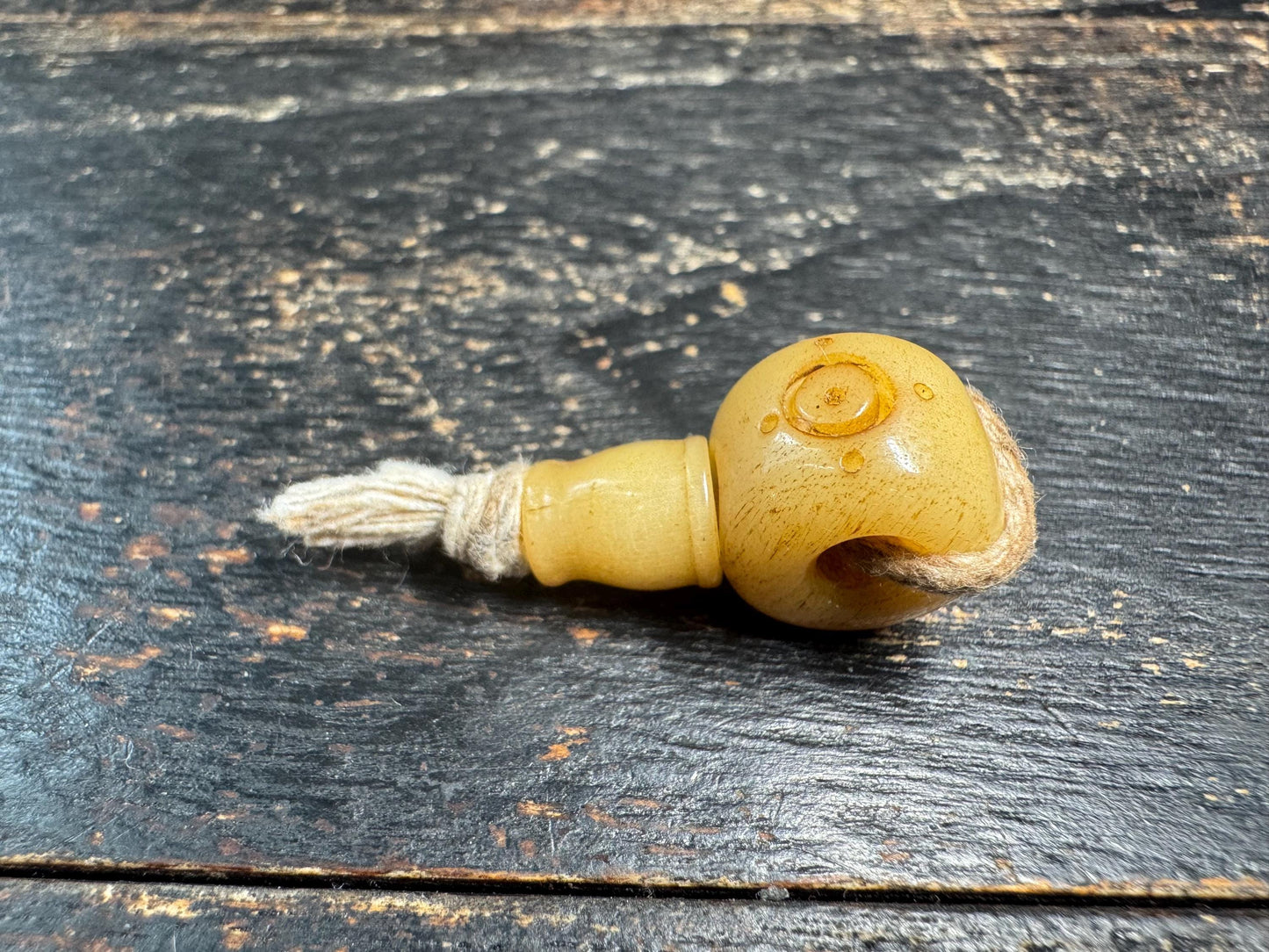 Tibetan Yak Bone Guru Bead with Mantra Dot Carving • Handmade 3-Hole Mala Connector Bead • Traditional Prayer Bead Guru Bead • Mala Making S