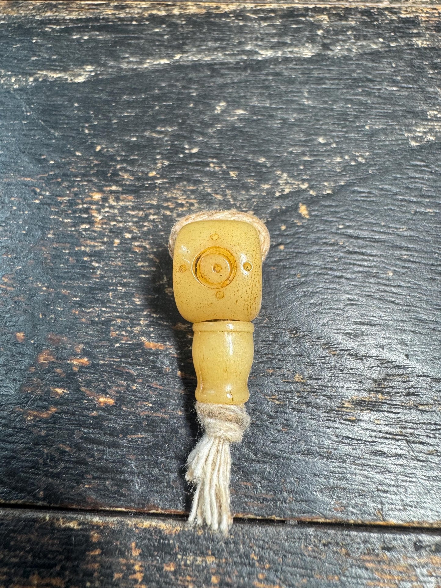 Tibetan Yak Bone Guru Bead with Mantra Dot Carving • Handmade 3-Hole Mala Connector Bead • Traditional Prayer Bead Guru Bead • Mala Making S