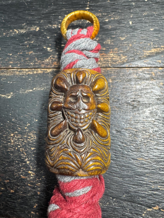 Vintage Tibetan Yak Bone Citipati Pendant | Hand Carved Skull Amulet | Double-Sided Buddhist Talisman | Mahakala Protector Charm(H719)