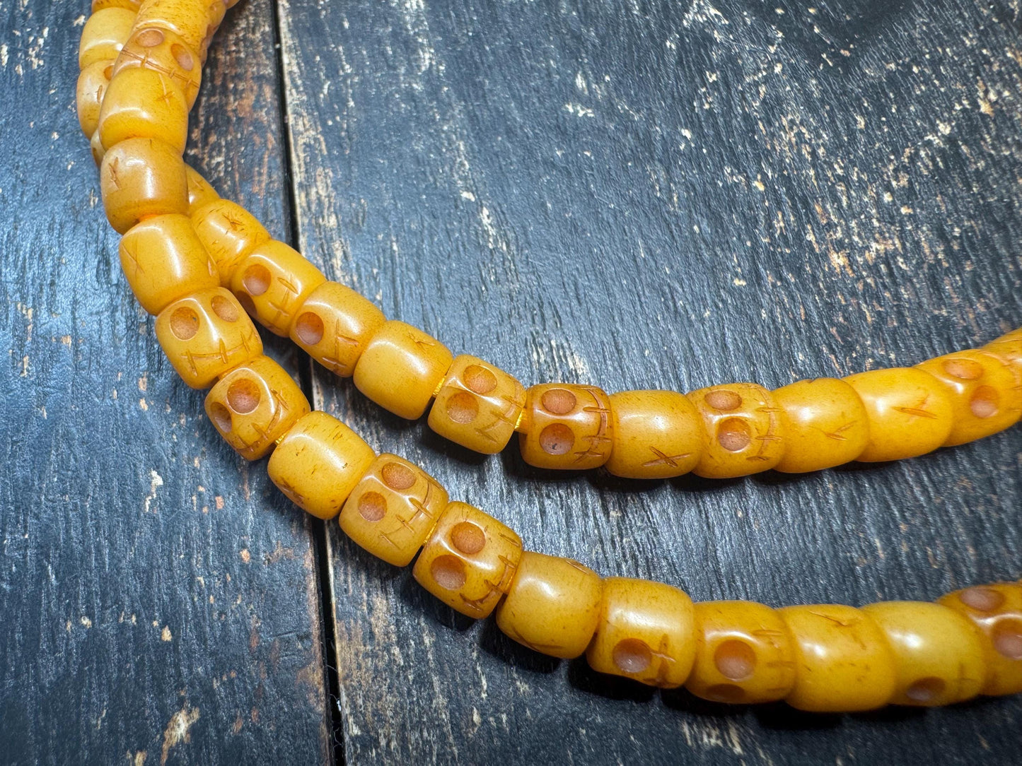 108 Yak Bone Citipati Mala Necklace • Tibetan Skull Prayer Beads • Hand Carved Charnel Ground Beads • Buddhist Meditation Mala • Himalayan R