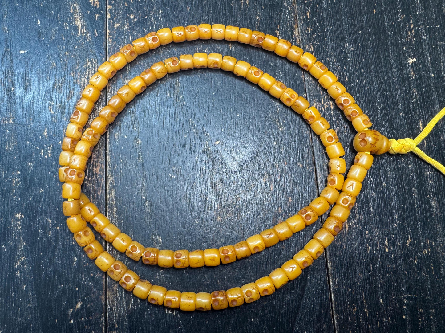 108 Yak Bone Citipati Mala Necklace • Tibetan Skull Prayer Beads • Hand Carved Charnel Ground Beads • Buddhist Meditation Mala • Himalayan R