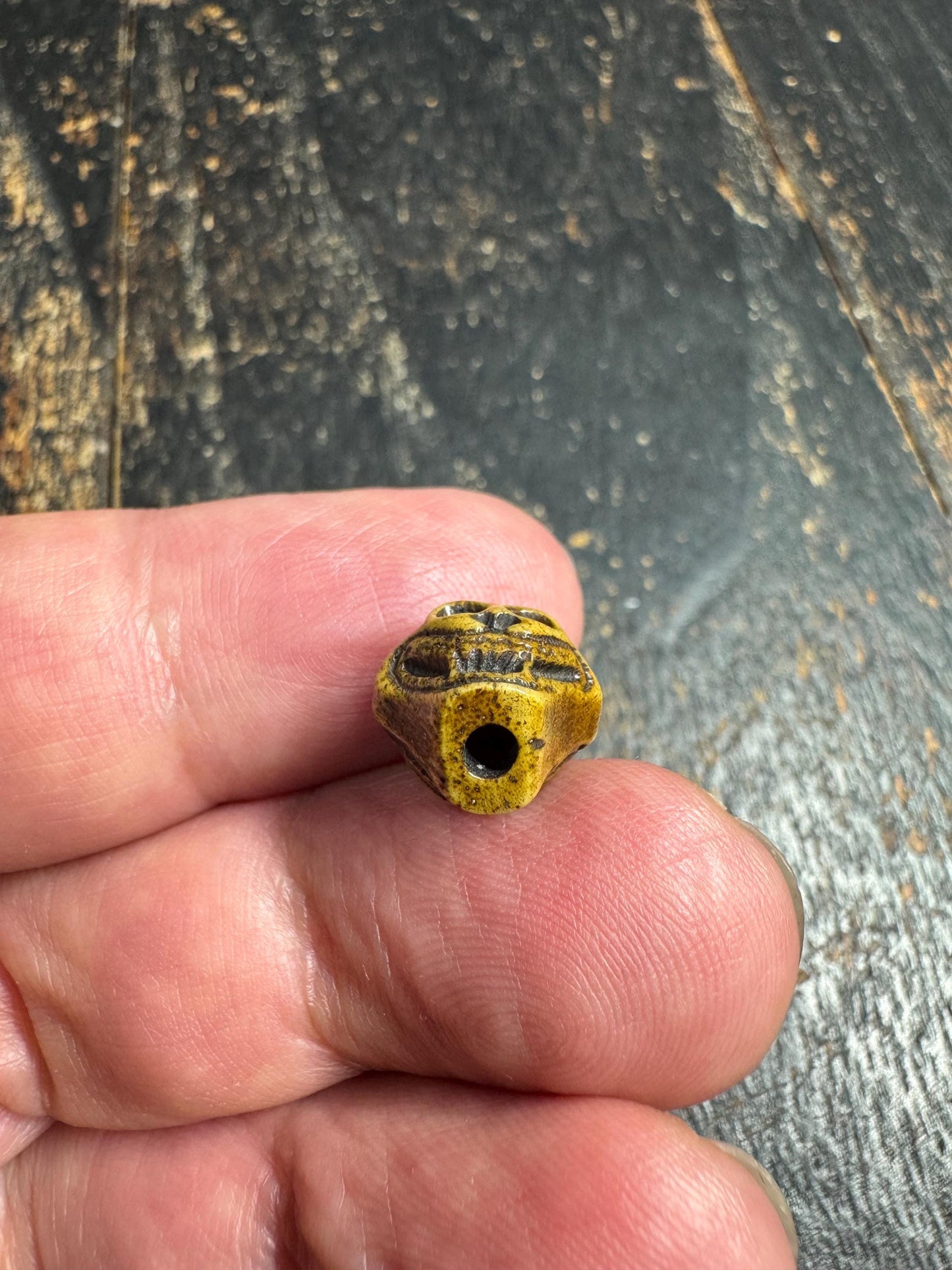 Hand Carved Yak Bone Skull Guru Bead 13mm, Third Eye Skull Mala Bead, Tibetan Style Carved Bone Focal Bead for Jewelry Making(H724)