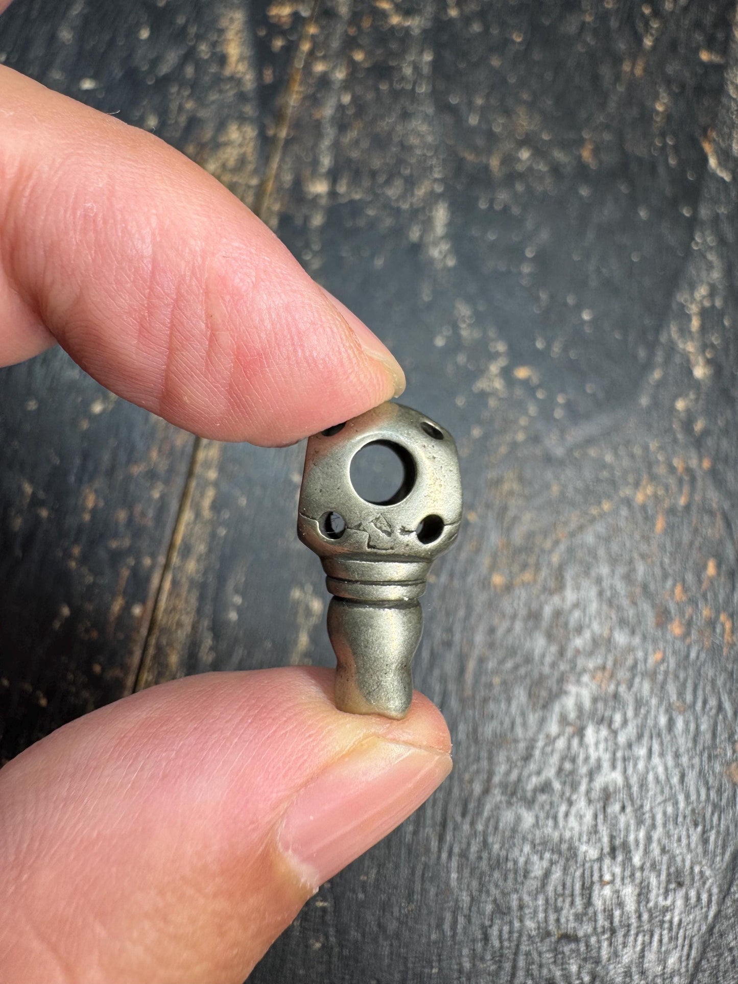 Vintage Brass Guru Bead • Tibetan Style Three-Hole Guru Bead • Mala Center Bead • Brass Prayer Bead Connector • Himalayan Jewelry Supply