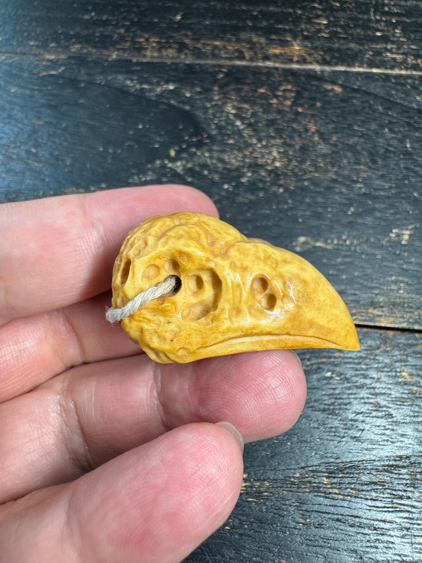 Hand Carved Deer Antler Garuda Head Pendant, Tibetan Khyung Pendant, Himalayan Buddhist Amulet, Natural Antler Necklace, One of a Kind(H727)