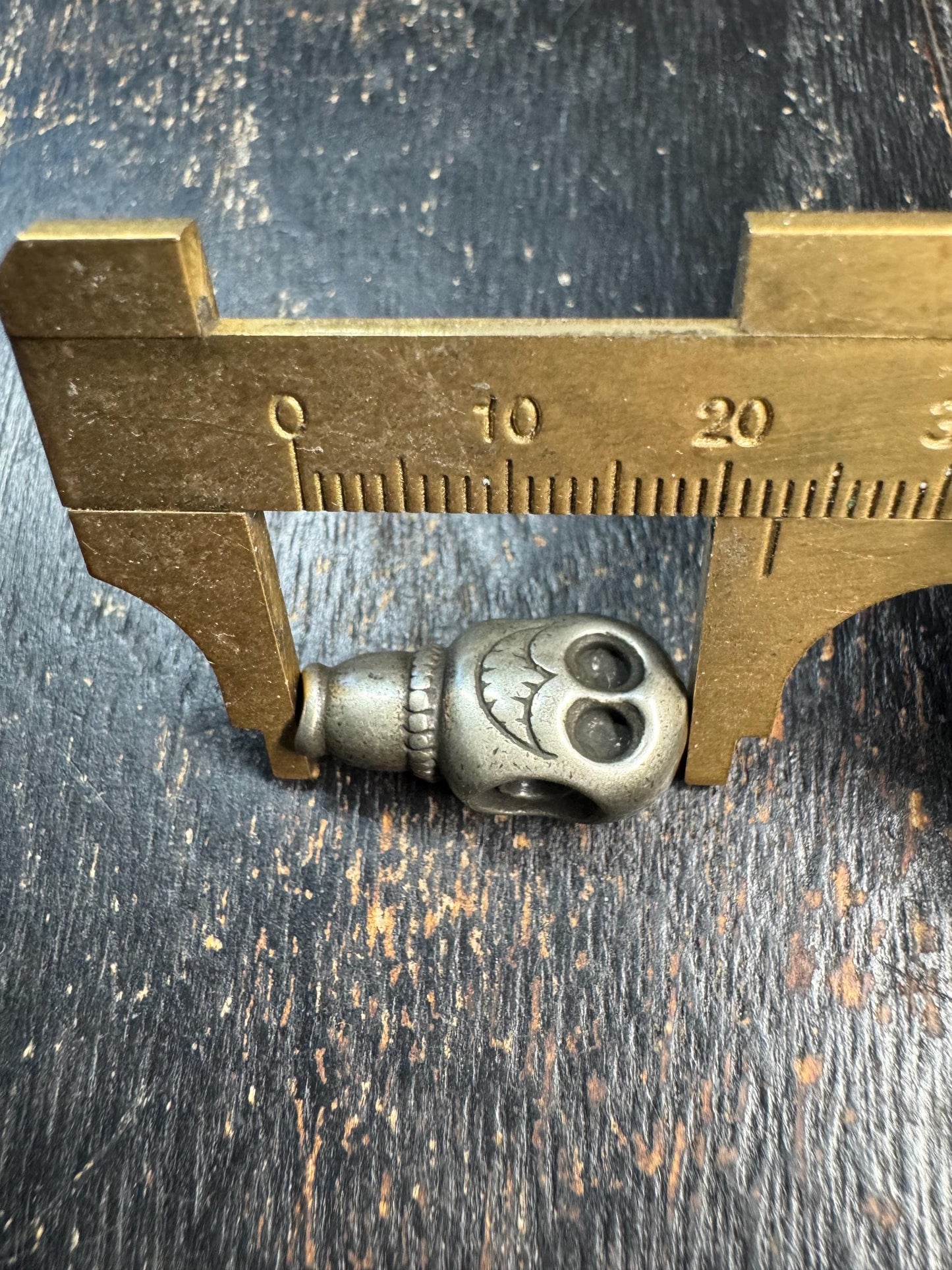 Vintage Brass Citipati Guru Bead • Tibetan Skull Mala Center Bead • Charnel Ground Skull Spacer • Brass Prayer Bead • Himalayan Buddhist Jew