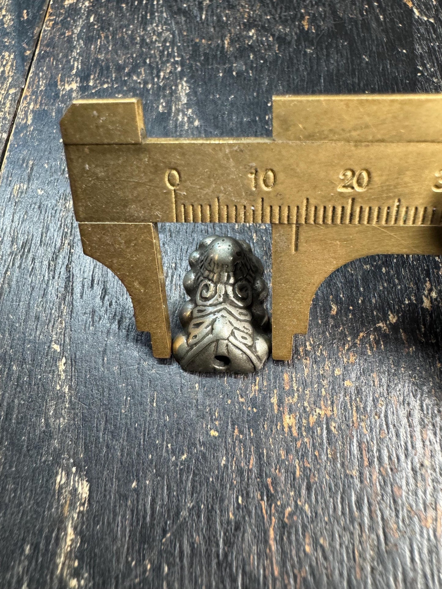 Vintage Brass Snow Lion Bead • Tibetan Snow Lion Guru Bead • Himalayan Guardian Lion Spacer • Brass Mala Bead • Buddhist Prayer Bead Supply