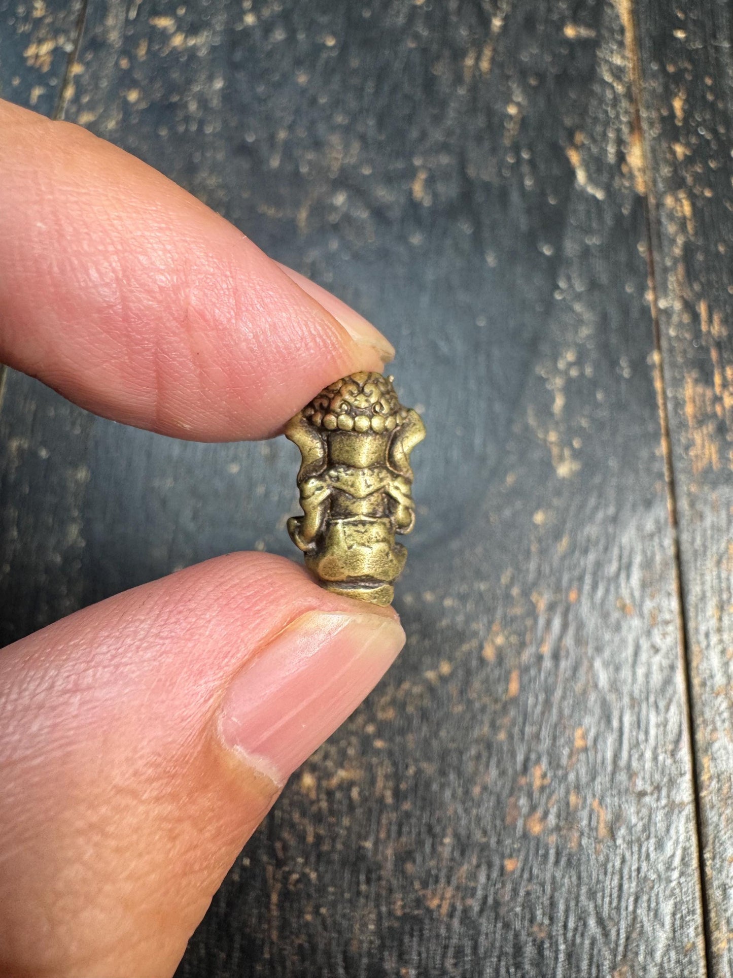 Vintage Brass Ganesha Guru Bead • Tibetan Mala Center Bead • Ganesh Brass Spacer Bead • Three Dimensional Elephant God Bead • Prayer Bead Su