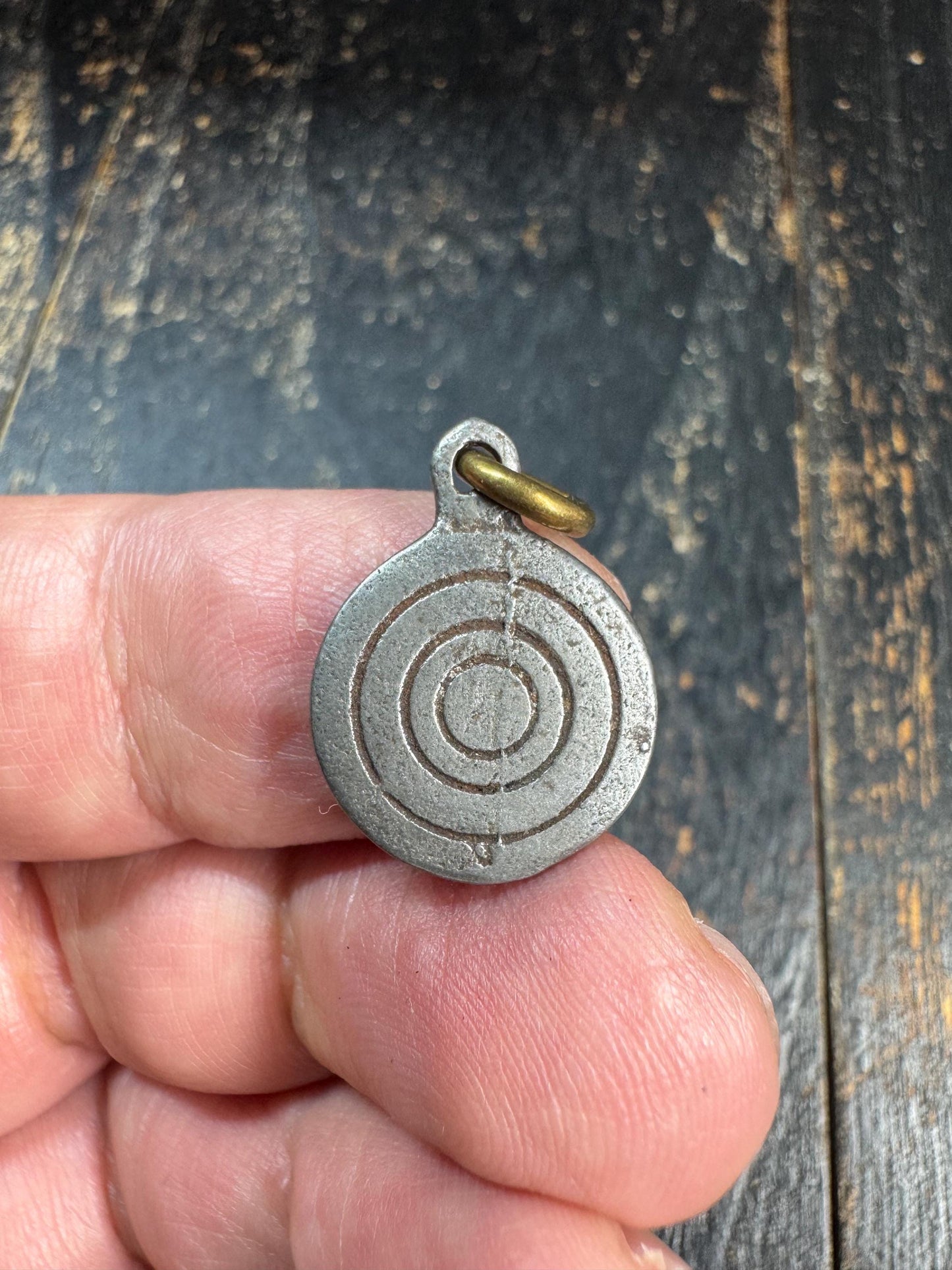 Vintage Tibetan Seed Syllable Amulet Pendant • Lotus Mandala Charm • Thokcha Talisman • Himalayan Prayer Pendant (H706)