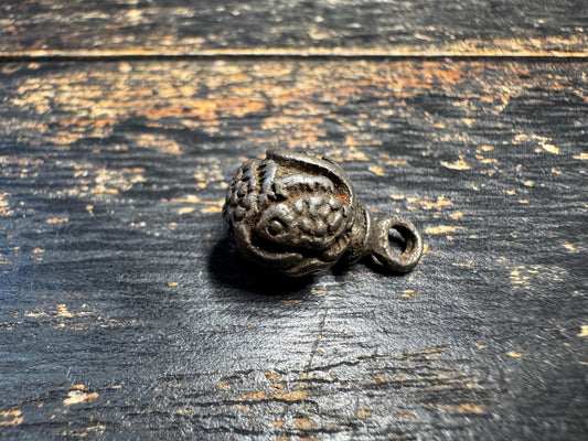 Vintage Tibetan Thokcha Iron Three Fish Amulet Pendant, Old Himalayan Protective Charm, Tribal Talisman, Mala Pendant(H708)