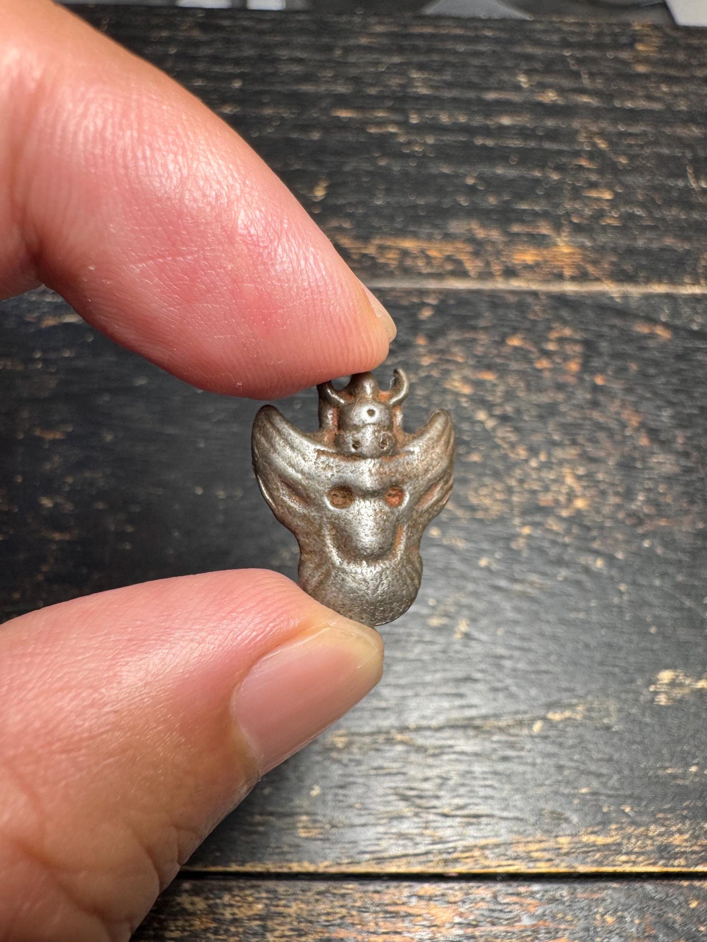 Old Tibetan Iron Garuda Pendant, Vintage Khyung Amulet, Himalayan Thokcha Charm, Protective Bird Talisman, Mala Accessory(H710)