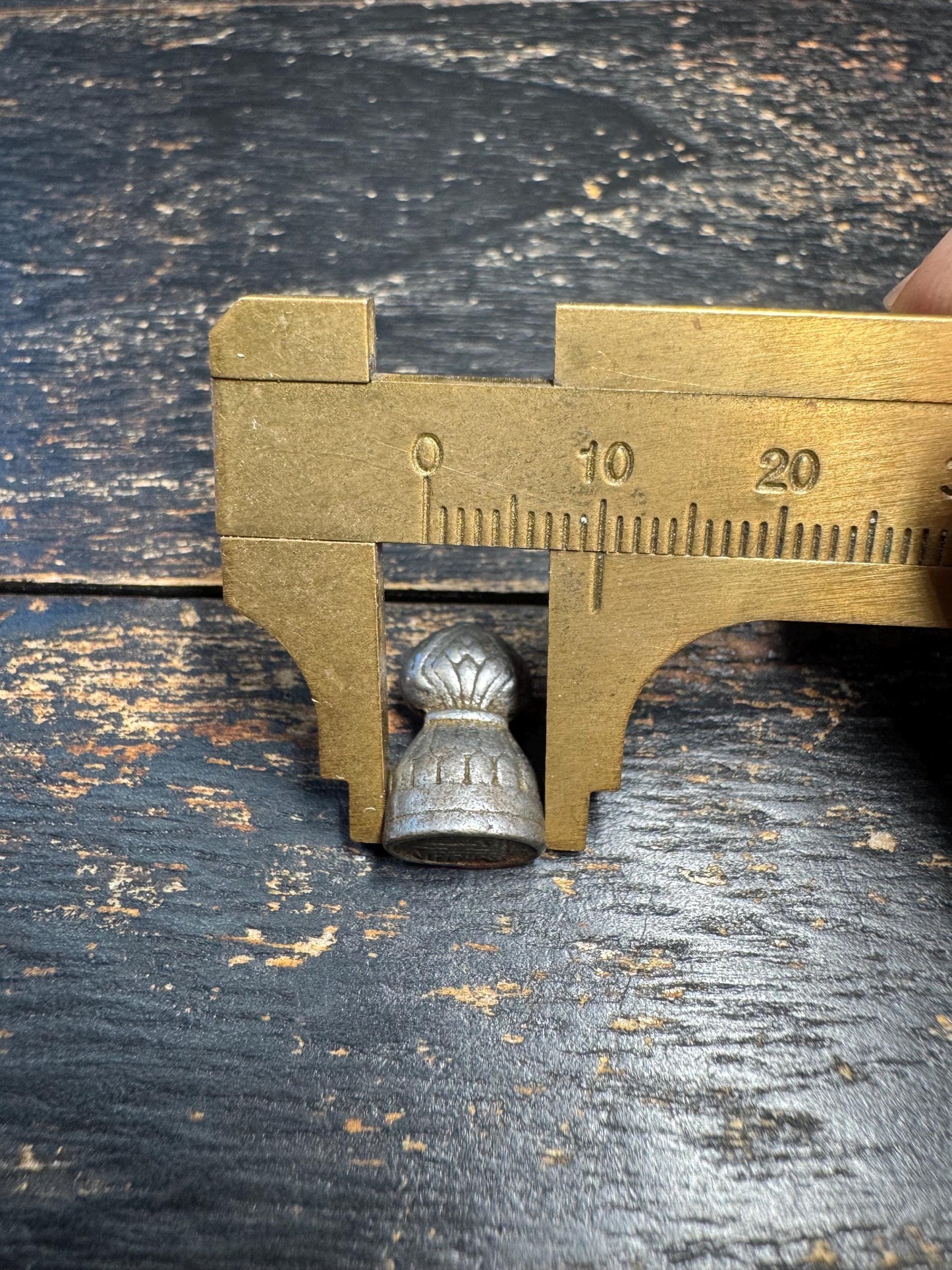 Nepalese Tibetan Handcrafted Iron Dorje Seal Amulet, Vintage Himalayan Thokcha Pendant, Mini Ritual Stamp Charm, Mala Accessory(H711)