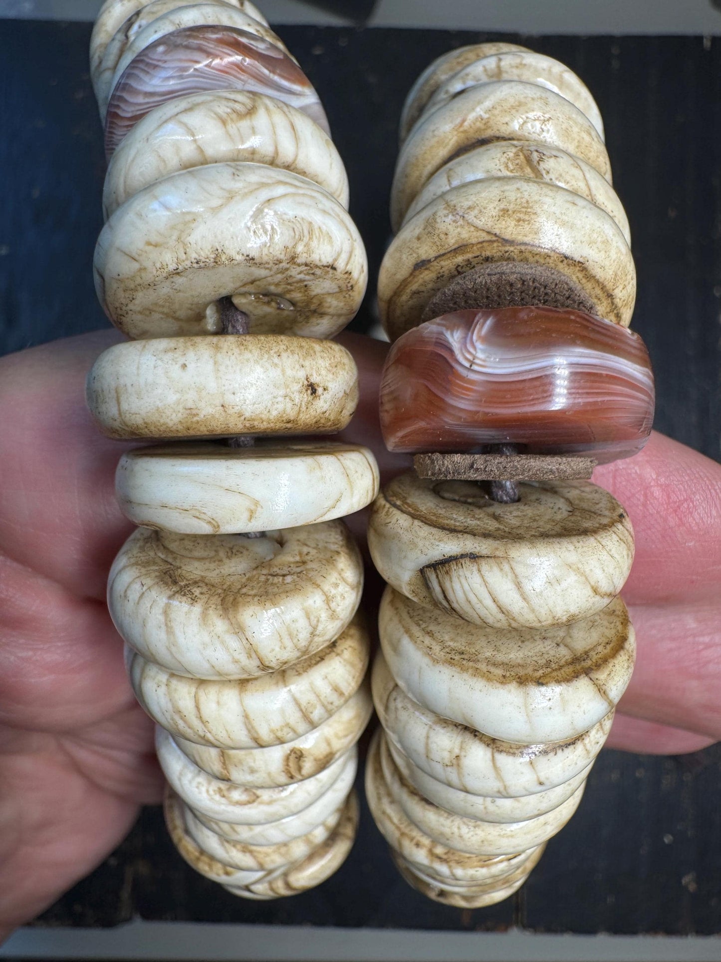 Vintage Tibetan Conch Shell Mala 108 Beads | Heavy Himalayan Prayer Beads Necklace | Carnelian Spacer Beads | Skull Finial | 560g(H715)