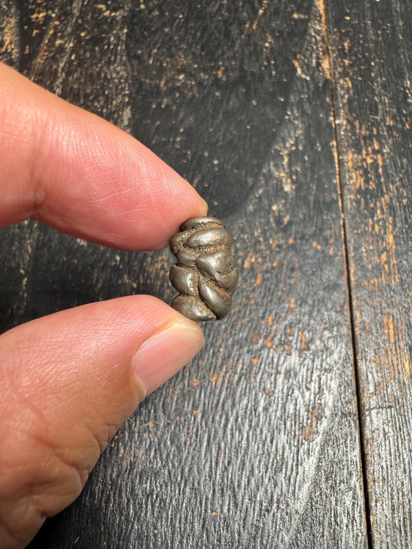 Vintage Tibetan Cold Iron Dragon Bead | Hand-Carved Himalayan Dragon Mala Guru Bead | Buddhist Prayer Bead Pendant(H717)