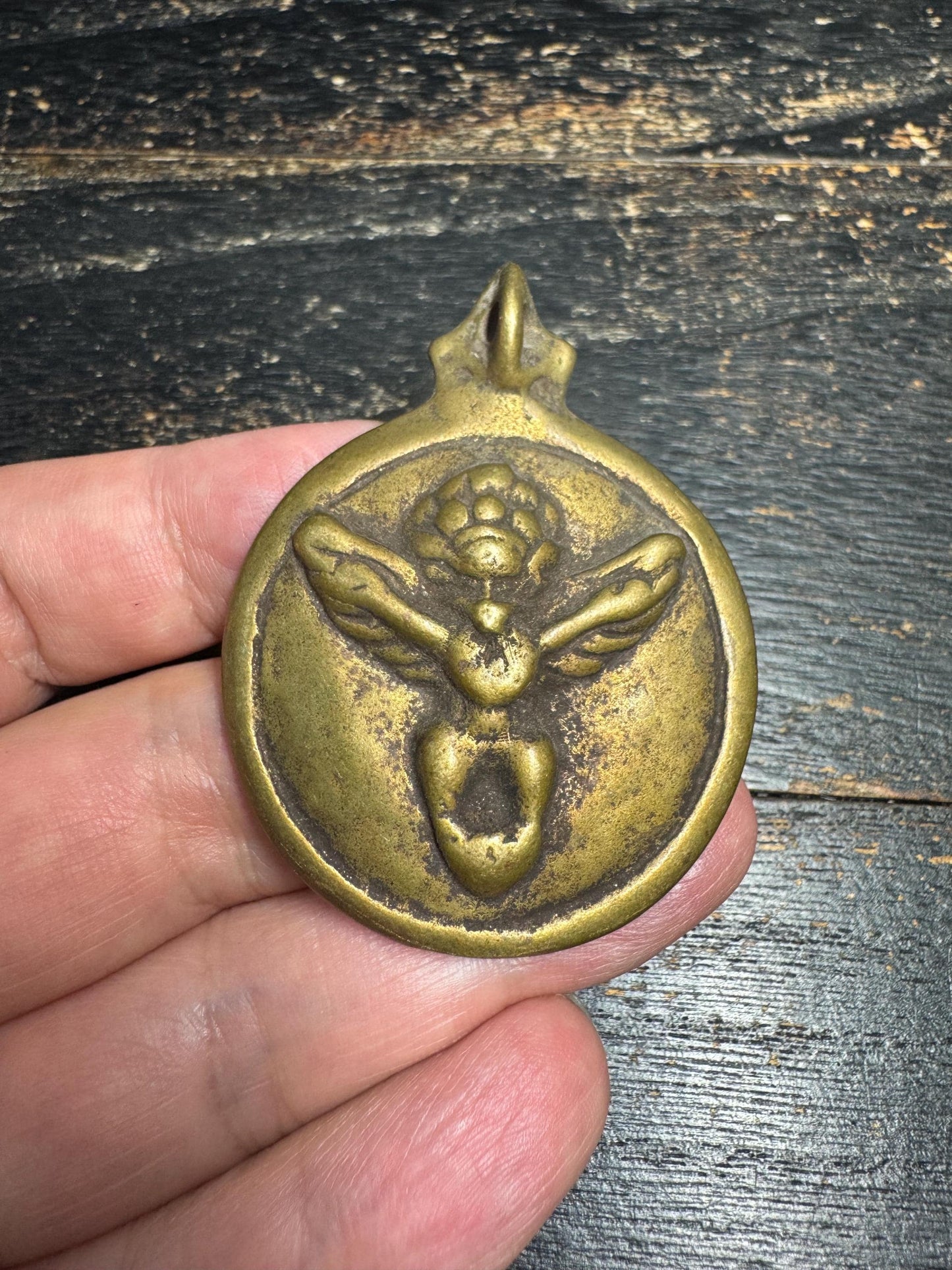 Tibetan Brass Bagua Amulet Pendant – Eight Trigrams Protection Talisman with Garuda Back, Himalayan Feng Shui Amulet(H720)