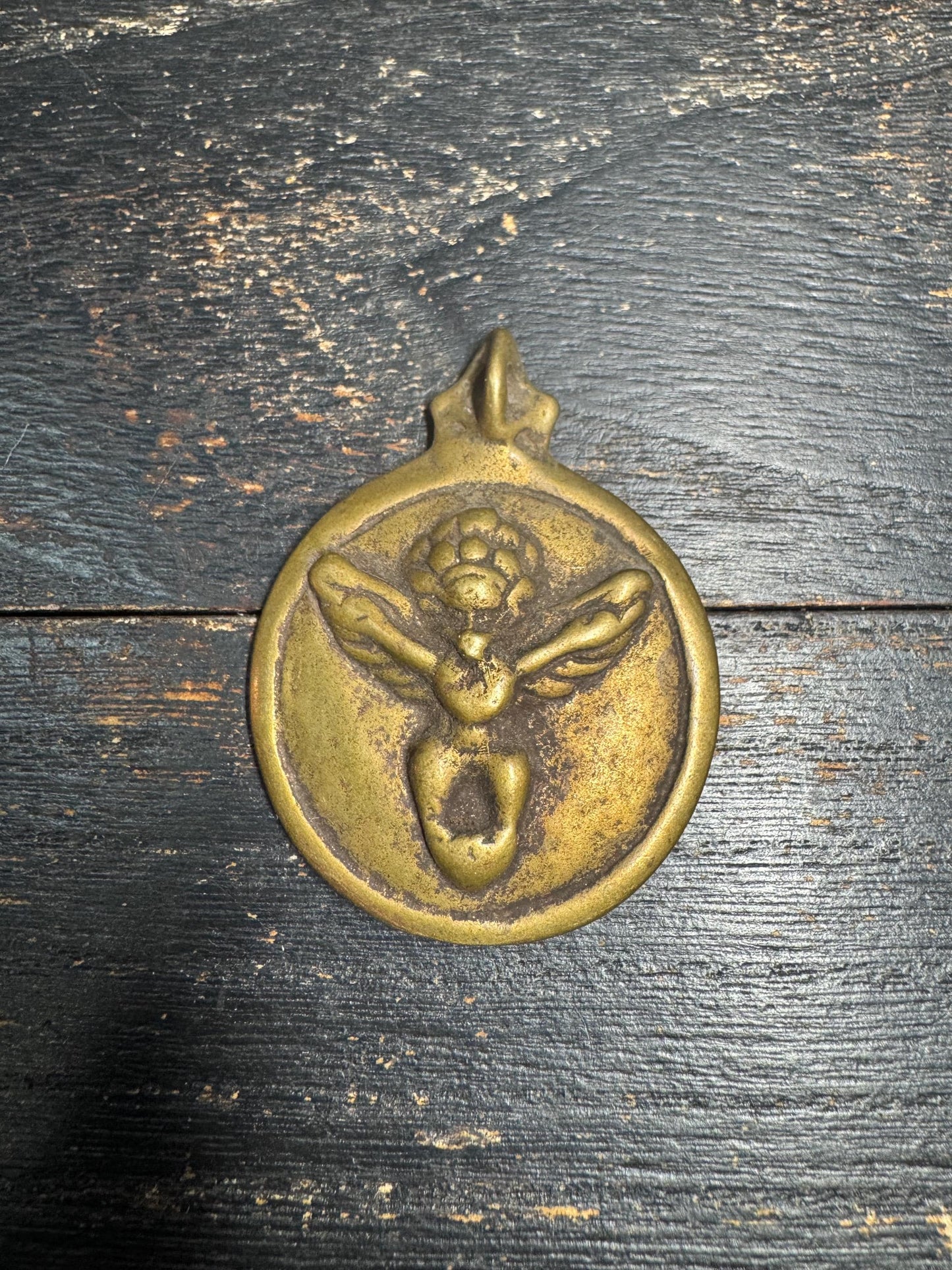 Tibetan Brass Bagua Amulet Pendant – Eight Trigrams Protection Talisman with Garuda Back, Himalayan Feng Shui Amulet(H720)
