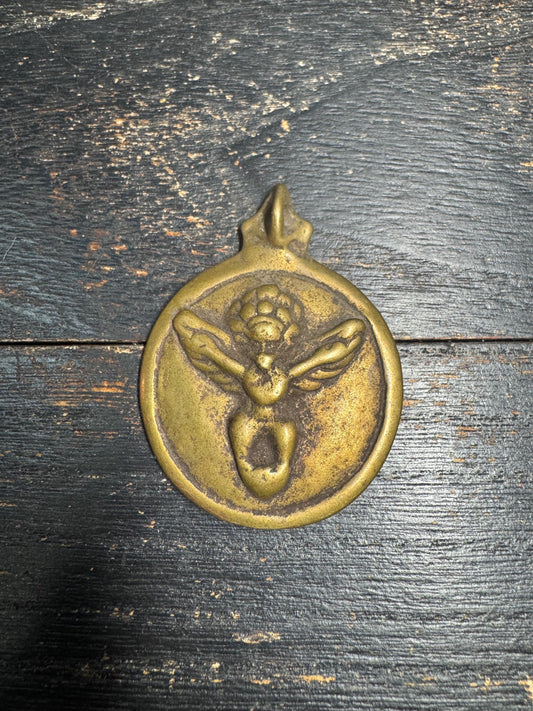 Tibetan Brass Bagua Amulet Pendant – Eight Trigrams Protection Talisman with Garuda Back, Himalayan Feng Shui Amulet(H720)