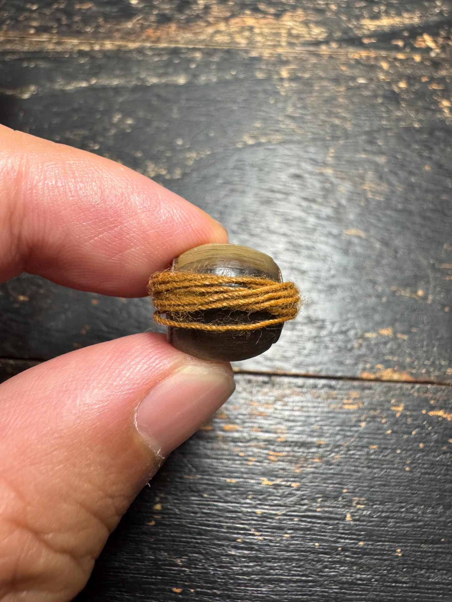 Vintage Himalayan Natural Horn Guru Bead | 3-Hole T Guru Bead for Mala Making | Handcrafted Meditation Spacer | Prayer Bead Supplies (H750)