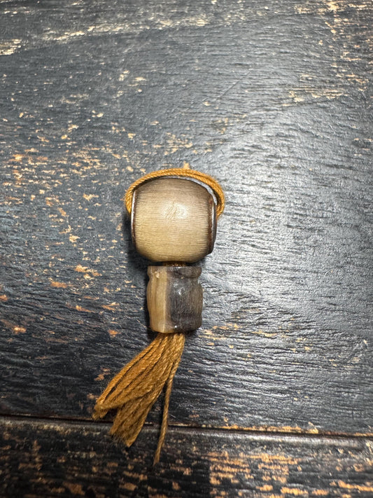 Vintage Himalayan Natural Horn Guru Bead | 3-Hole T Guru Bead for Mala Making | Handcrafted Meditation Spacer | Prayer Bead Supplies (H750)