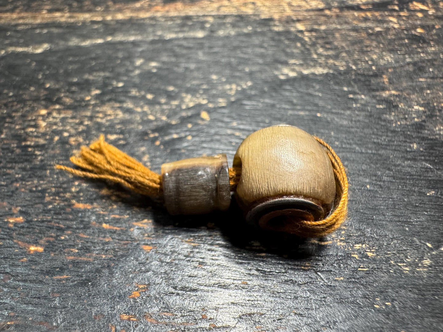 Vintage Himalayan Natural Horn Guru Bead | 3-Hole T Guru Bead for Mala Making | Handcrafted Meditation Spacer | Prayer Bead Supplies (H750)