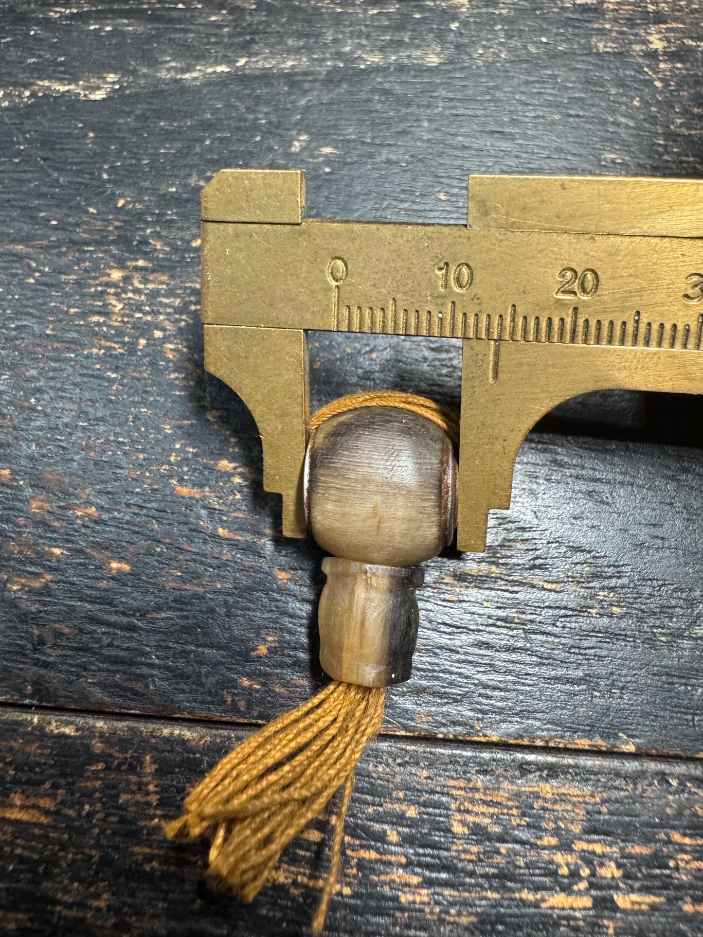 Vintage Himalayan Natural Horn Guru Bead | 3-Hole T Guru Bead for Mala Making | Handcrafted Meditation Spacer | Prayer Bead Supplies (H750)