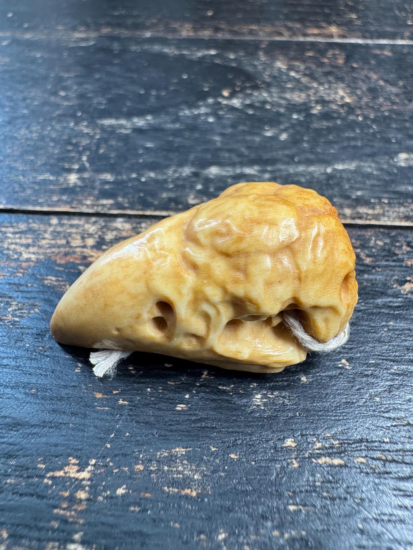 Hand Carved Deer Antler Garuda Head Pendant, Tibetan Khyung Pendant, Himalayan Buddhist Amulet, Natural Antler Necklace, One of a Kind(H727)
