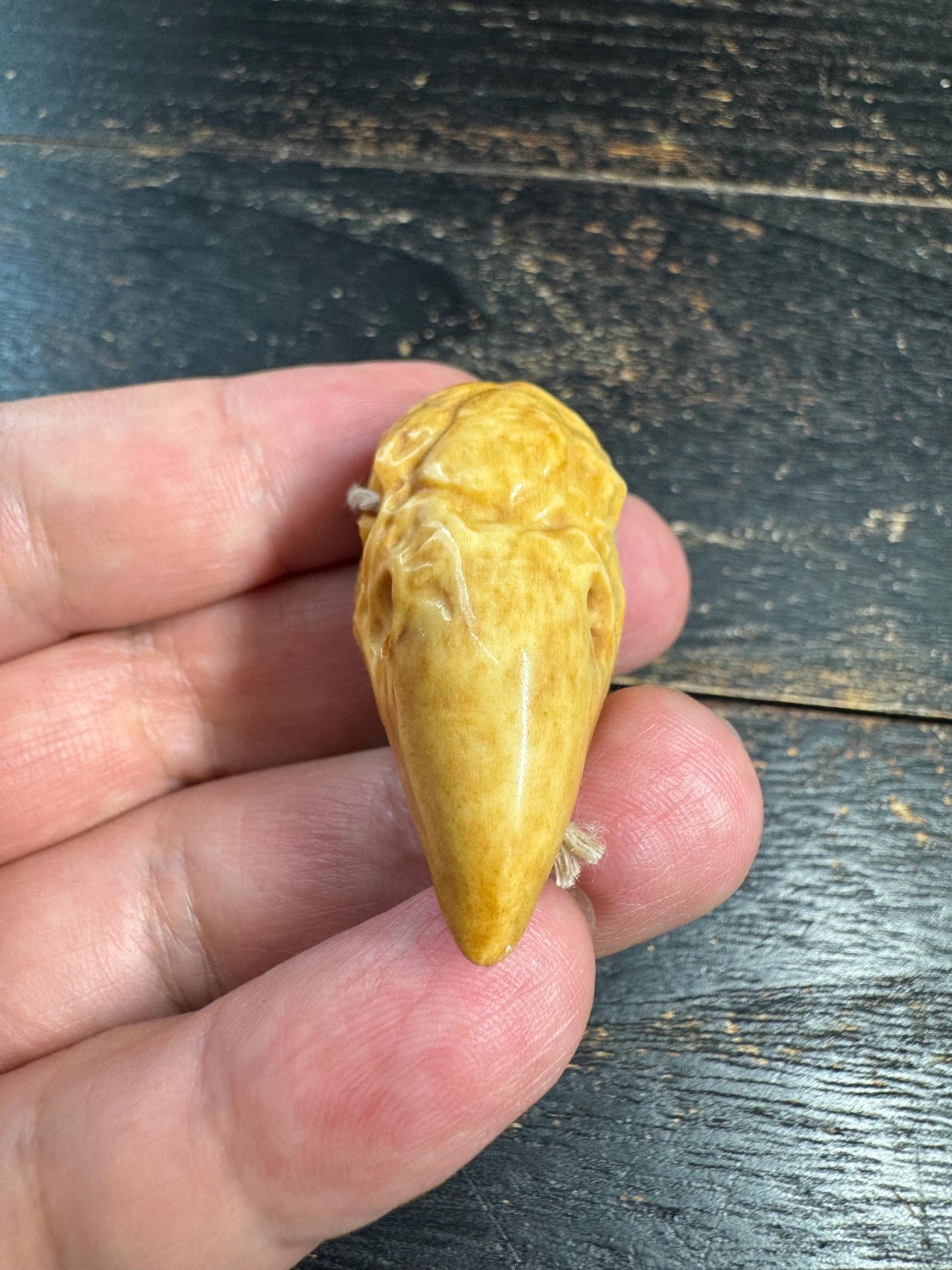 Hand Carved Deer Antler Garuda Head Pendant, Tibetan Khyung Pendant, Himalayan Buddhist Amulet, Natural Antler Necklace, One of a Kind(H727)