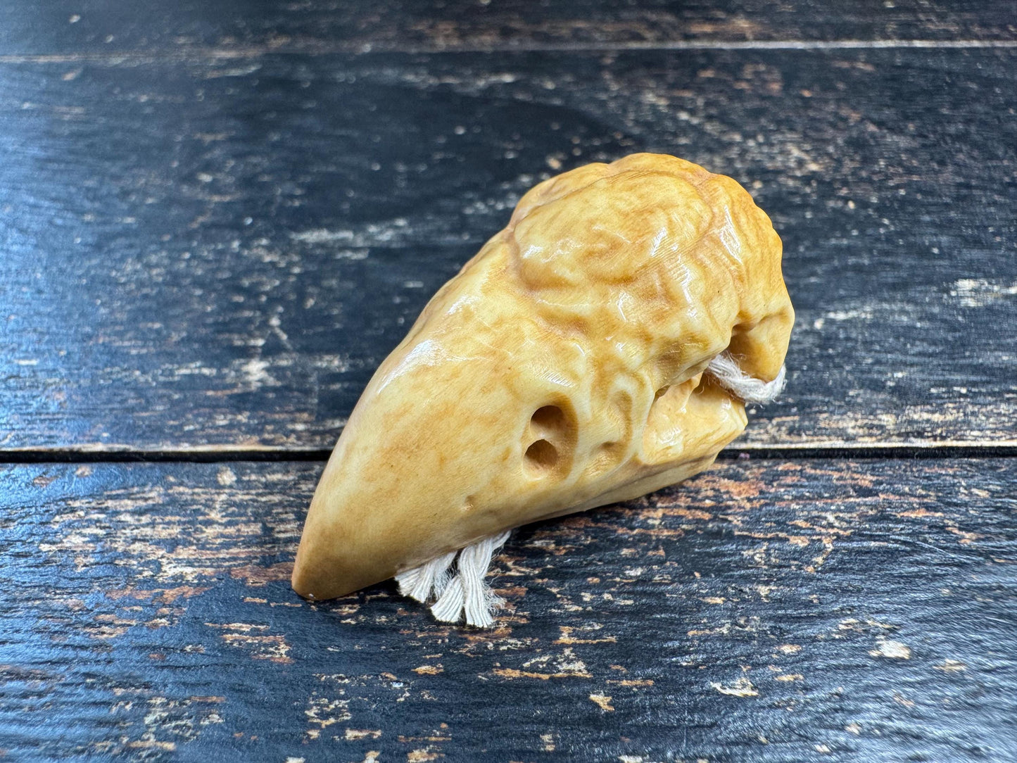 Hand Carved Deer Antler Garuda Head Pendant, Tibetan Khyung Pendant, Himalayan Buddhist Amulet, Natural Antler Necklace, One of a Kind(H727)
