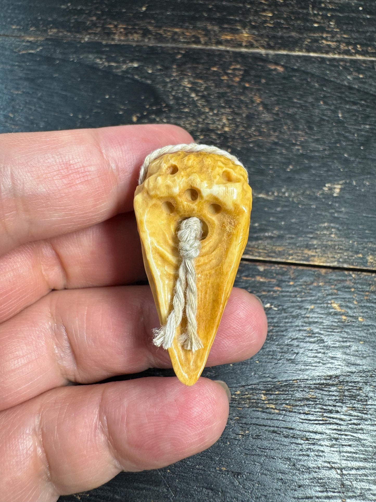 Hand Carved Deer Antler Garuda Head Pendant, Tibetan Khyung Pendant, Himalayan Buddhist Amulet, Natural Antler Necklace, One of a Kind(H727)